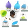 Lot de 4 infuseurs à thé en acier inoxydable et silicone - Passoire à thé avec couvercle et soucoupe - Boule à thé - Filtre à th