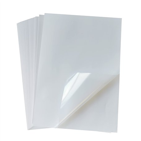 Lot de 25 feuilles de papier autocollant en vinyle translucent imprimable format A4 (21 x 29