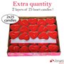 Bougies Romantiques et Pétales. 50 Bougies en Forme de Coeur + 1000 Pétales de Rose Rouges en Soie, 5 Ballons Coeur Rouges - Déc