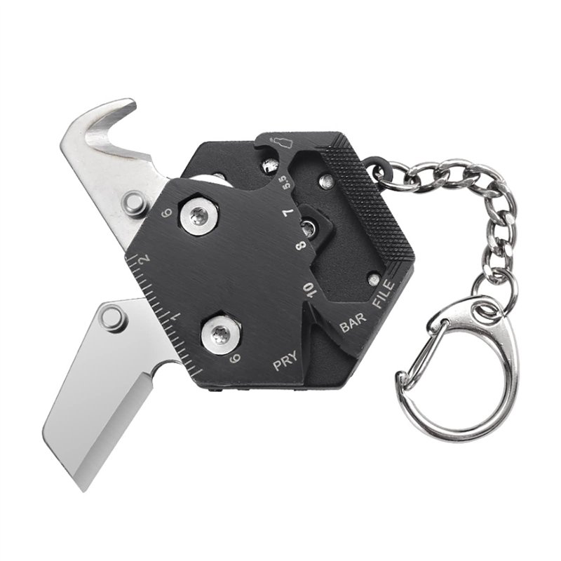 Outil Multifonction 14 en 1 Couteau Suisse outil de poche multifonction Porte clef multifonction pour Camping Randonnée