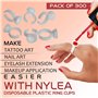 WZYTEU 300 pcs Bague Colle,Jetable 13 mm Bagues Colle,pour Extensions de Cils Tatouage Maquillage Sourcils Pigment Ink et Nail A