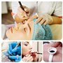 WZYTEU 300 pcs Bague Colle,Jetable 13 mm Bagues Colle,pour Extensions de Cils Tatouage Maquillage Sourcils Pigment Ink et Nail A