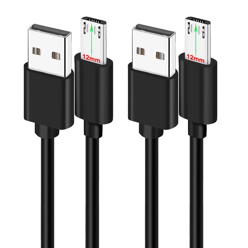 2x 1M Câbles Micro USB à Pointe Extra Longue pour Téléphones Blackview OSCAL S60 (Pro) BV4000 BV4900 BV4900s BV5500 Plus BV5800 
