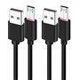 2x 1M Câbles Micro USB à Pointe Extra Longue pour Téléphones Blackview OSCAL S60 (Pro) BV4000 BV4900 BV4900s BV5500 Plus BV5800