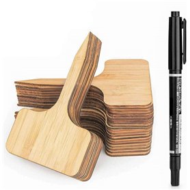 LATERN 50Pcs Étiquettes de Plantes en Bambou avec Un Stylo Marqueur, Plante Tags en Bois de T-Type Jardin Marqueurs pour Graines LATERN 50Pcs Étiquettes de Plantes en Bambou avec Un Stylo Marqueur