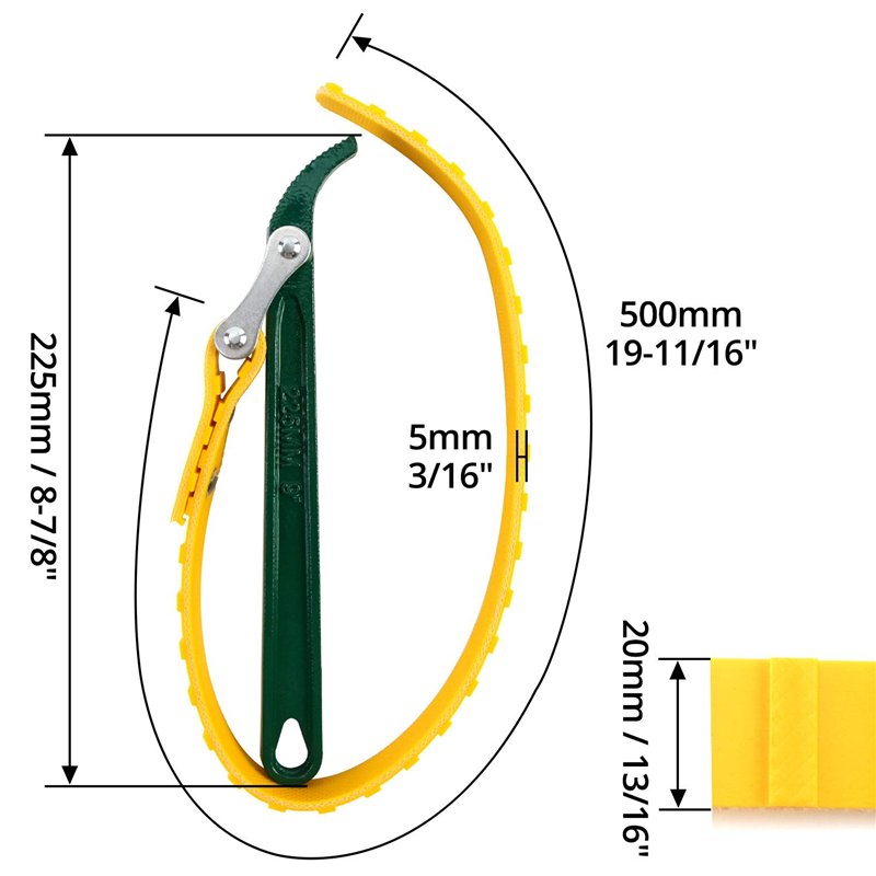 Image secondaire de QWORK Clé à Sangle pour Filtre à Huile Réglable 9 Pouces