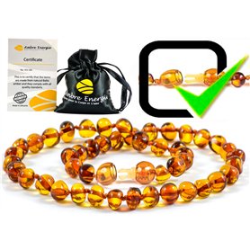 Collier Ambre (Unisex) - veritable Ambre Baltique 33cm. Collier Ambre (Unisex) - veritable Ambre Baltique 33cm.