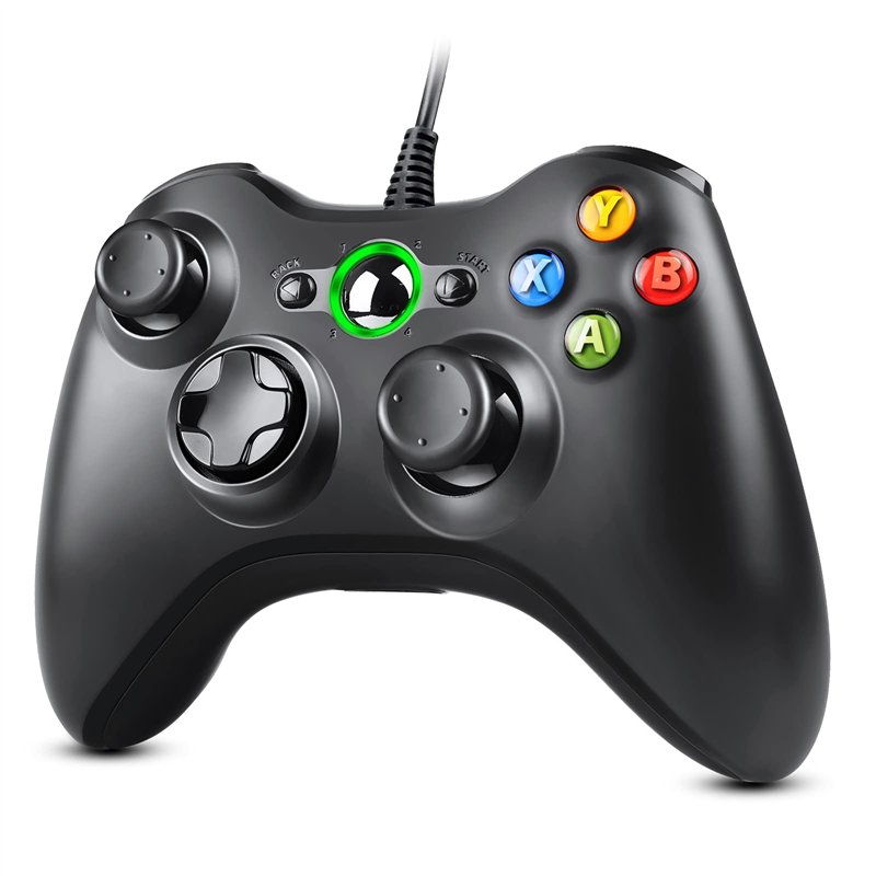 Zexrow Manette filaire Xbox 360, USB Manette du Contrôleur de Jeu Filaire avec Double Vibration pour PC Xbox 360 Windows