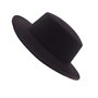 1 chapeau Fedora unisexe pour adulte classique en laine mélangée noir à large bord plat église derby chapeau haut pour fête de m
