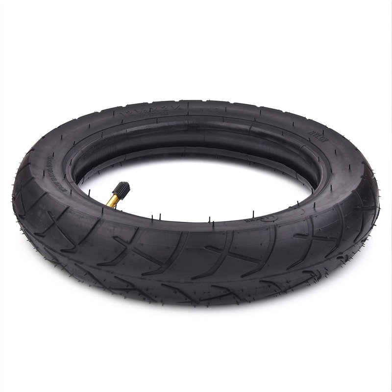 Image secondaire de Lot de 2 ensembles de pneus 12 1/2 x 2 1/4 (12.5 x 2.25) + chambre à air avec tige coudée TR-87 remplacement pour Pocket Mod Bal