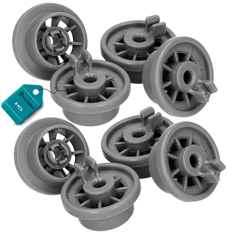 ELECTROHOGAR® roulettes Lave-Vaisselle Compatible avec Bosch | Set Universel Complet de 8 Roues pour Panier Inférieur | Compatib