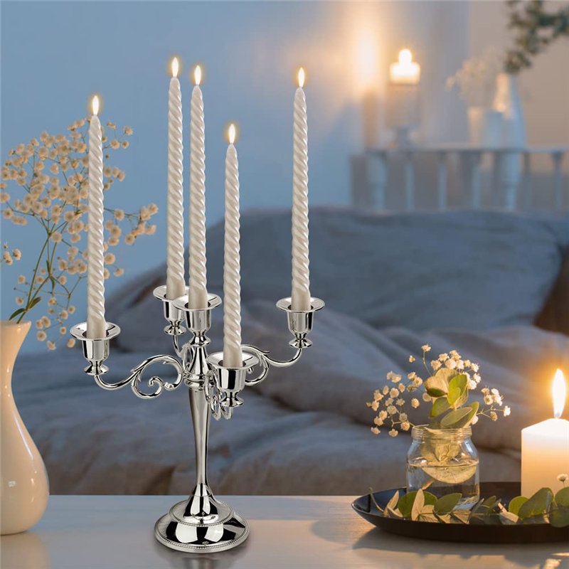 Image secondaire de Chandelier 5 Bras Vintage en Métal Bougeoir Candélabre Chandelier au Design Style Rétro Artisanat Bougeoir Stand pour Décoration