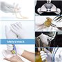 PIQIUQIU Lot de 12 paires de gants, en coton blanc, confortables et respirants, pour les soins de la peau, l'examen des bijoux,