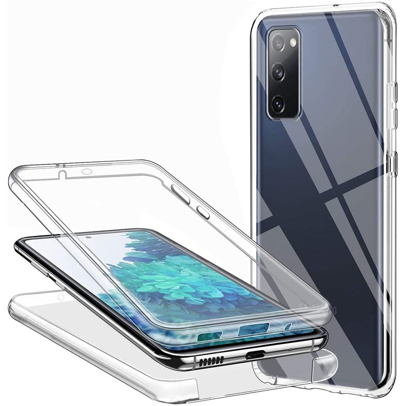 Coque pour Samsung Galaxy S20 FE 5G, Étui Transparent Housse en Silicone Intégral 360 Degrés Protection Anti-Scratch Anti Choc F