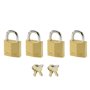 Master Lock Petits Cadenas [Clés communes] [Pack Familiale de 4] 120EURQNOP - Idéal pour les Sacs à Dos