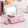 OFKPO Boîte à Bijoux Musicale, Boîte à Musicale Formes en Valise Trolley, Coffret Bijoux pour Petite Fille Enfants