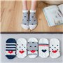 beifon 6 Paires Chaussettes Femme Coeur Fantaisie Chaussette Basses Femme Courtes Invisibles Socquettes Motif Coeur Rayure 35-38