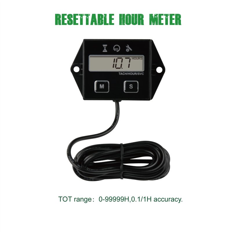 Image secondaire de Yooreal Compteur horaire numérique, Compteur Scooter,Tondeuse à gazon Dirt Bike Tracteur Générateur Compresseur d'air Marine Mot