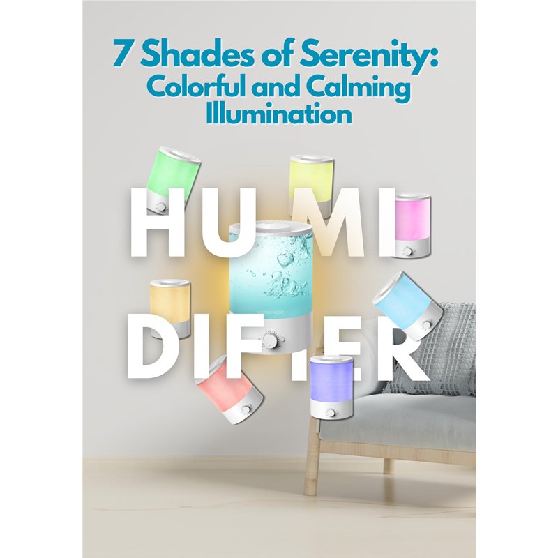 Image secondaire de Humidificateur à Brouillard Froid MEGAWISE Pour Bébé, Chambre à Coucher, Crèche, Maison et Bureau | Vaporisateur Ultra - Silencieux