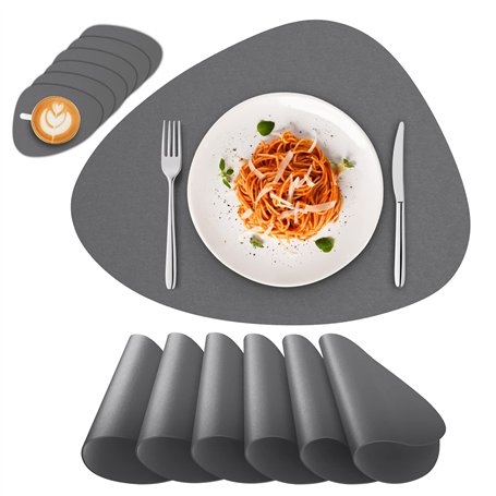Deyooxi Set de Table Lavable Sets de Table Impermeable PVC Antidérapant