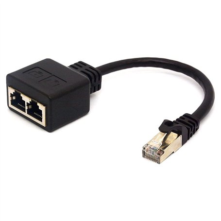 HTGuoji Câble adaptateur RJ45 mâle vers double femelle - Prend en charge Ethernet Cat 5/Cat 6 LAN pour changer de réseau entre d