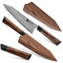 XINZUO 21.5cm Couteau de Chef en Acier Damas, Couteau de Cuisine Kiritsuke Couteau Professionnel -Manche en Bois de fer du Déser
