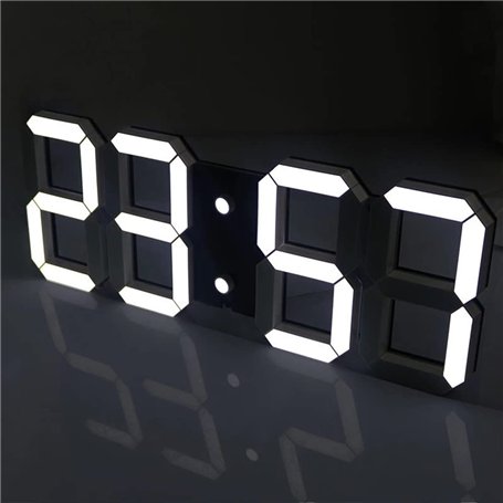 DELIPOP Horloge Murale Numérique LED 3D 21