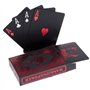 2 x Cartes de Poker en Plastique Professionnelles imperméables Noir Playing Cards Plastique PVC Cartes Texas Hold'em Poker Carte