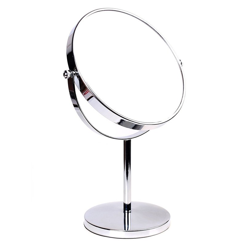 HIMRY Miroir Maquillage de Table 10 Fois grossissant, Ø 20 cm Double Face Miroir cosmétique sur Pied, Miroir pour Salle de Bain,