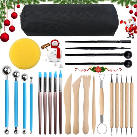 Viesap 25 Pcs Outil Modelage Clay Sculpting Tools Outil Modelage Argile Outil Sculpture Modelage Outil Modelage Silicone