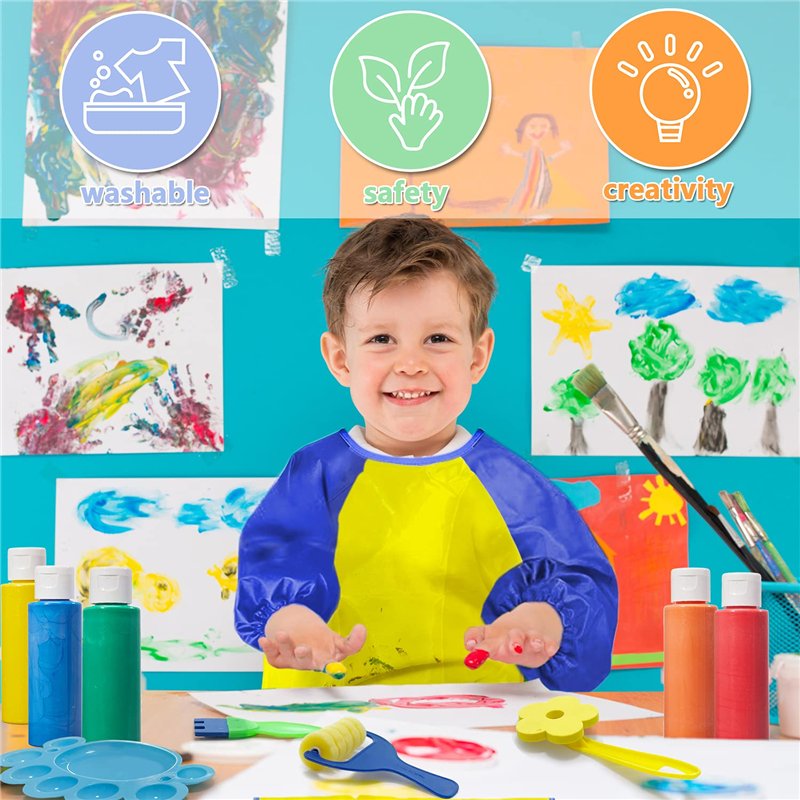 Image secondaire de Yetech Éponges de Peinture pour Enfants, 36 Pcs DIY Kits,Incluent Brosses de Peinture ,Tablier,Cahier d'images,Sac de Rangement,