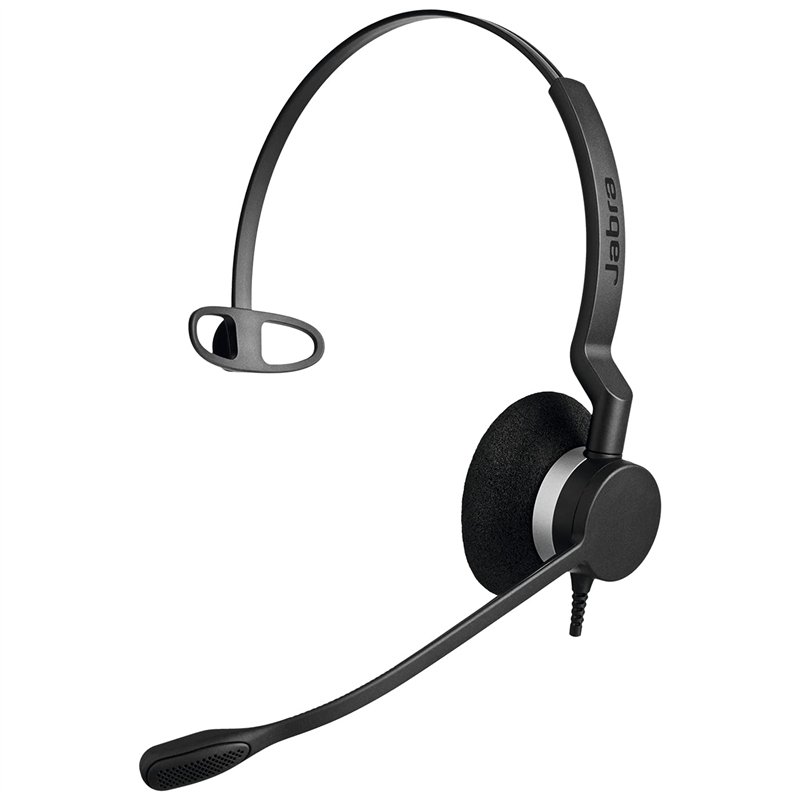 Jabra B2B BIZ 2300 UC Mono Micro Casque Antibruit, Connexion USB avec Fonction Muet et Contrôle de Volume sur Cordon Noir