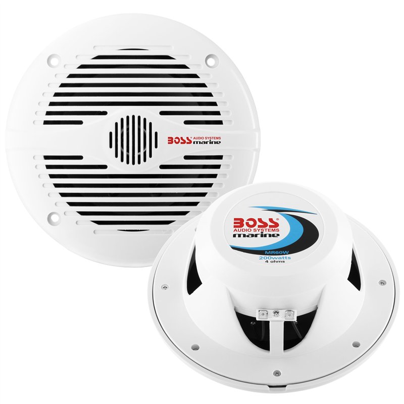 Boss Audio Systems Marine 2-Voies Enceintes de Voiture (200 W, 4 Ohm, 90 dB, Polypropylène, 80 - 20000 Hz)