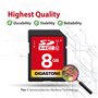 Gigastone 8 Go SDHC Carte Mémoire, Lot de 2 Cartes, Haute Vitesse pour La Réserve des Photos, des Vidéos, du Musique, des fichie