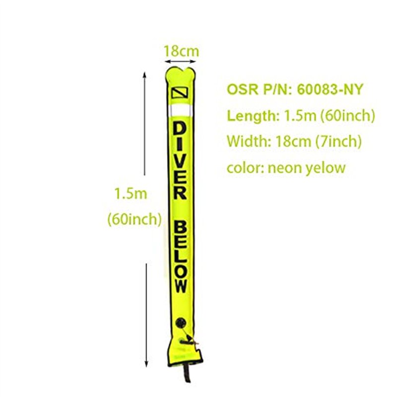 Image secondaire de Namvo Bouée de marquage de surface haute visibilité pour plongée sous-marine gonflable avec tube de signal avec bande réfléchiss