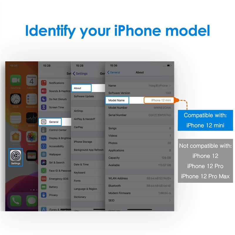 Image secondaire de JETech Protection d'Écran pour iPhone 12 mini 5,4 Pouces, Film en Verre Trempé, Lot de 3