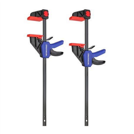 WORKPRO Jeu de 2 Serre-joints à une Main en Acier et Nylon pour une Fixation Précise