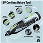 WORKPRO Outil Rotatif Multifonction sans Fil 12V avec 114 Accessoires, 5 Réglages de Vitesse Variable 7500-32000 tr/min, pour Me