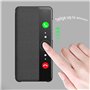 KANSi Coque Compatible pour Huawei P20, Smart View Flip Faux Cuir Coque + Protection Ecran - Noir