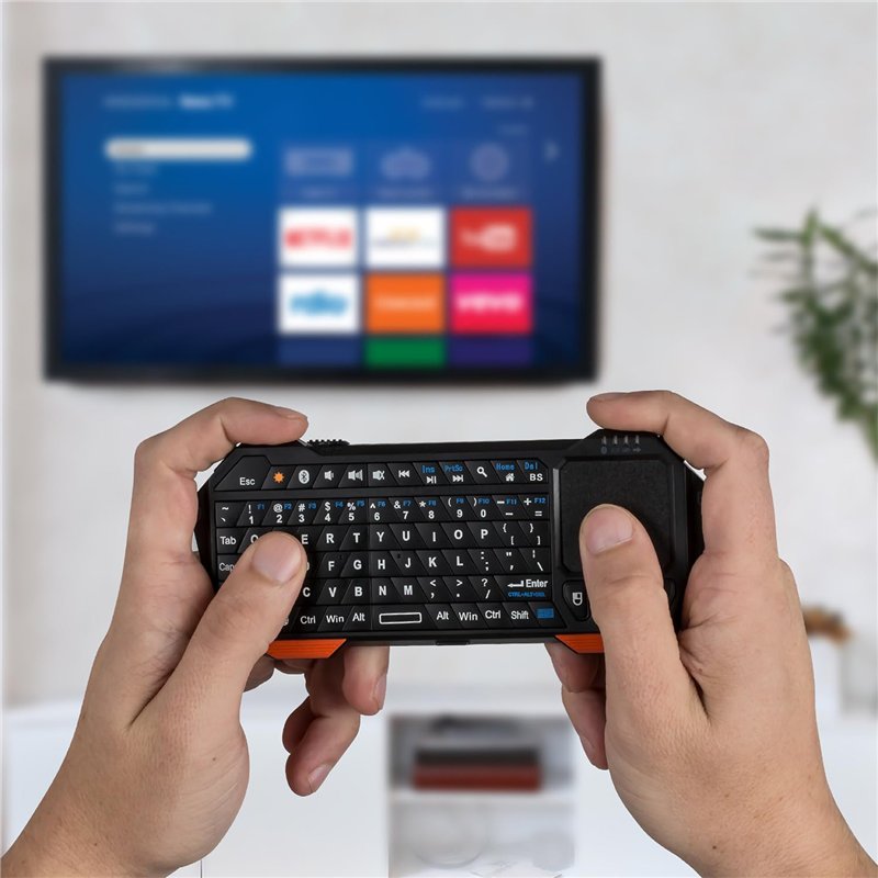 Image secondaire de Fosmon - Mini Clavier Bluetooth avec Pavé Tactile Intégré (QWERTY) - Portable sans Fil - Compatible avec Apple TV, PS5, Lunettes