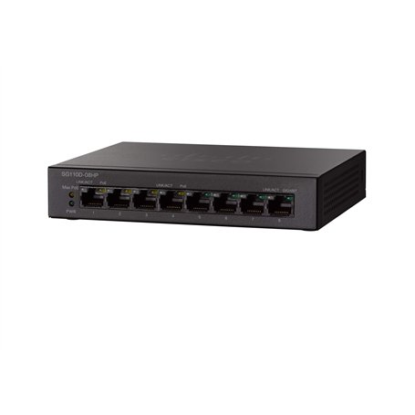 Cisco Commutateur non géré SG110D-08HP avec 8 Ports Gigabit Ethernet (GbE) plus 32 W PoE