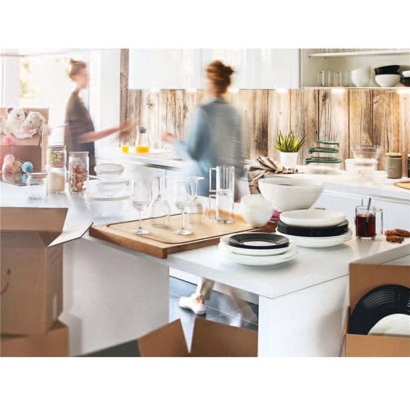 Image secondaire de Luminarc Harena Ensemble de vaisselle 19 pièces pour 6 Noir Trempé Extra résistant