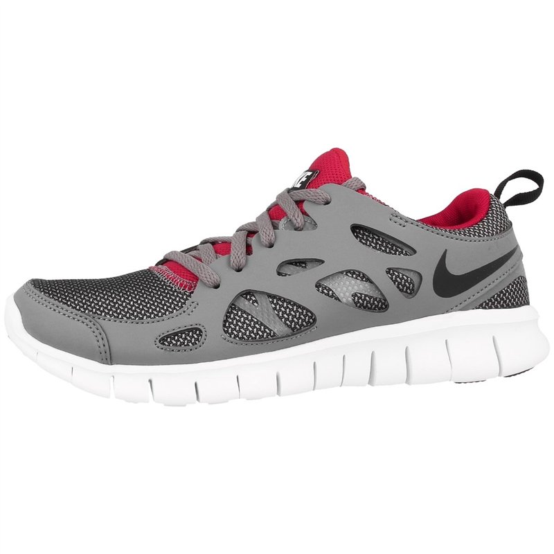 Nike Free Run 2 Junior (Gs), Chaussures Multisport Outdoor mixte enfant, Gris - Grau (Wolf Grey/Black-Gym Red-White 035), 36.5