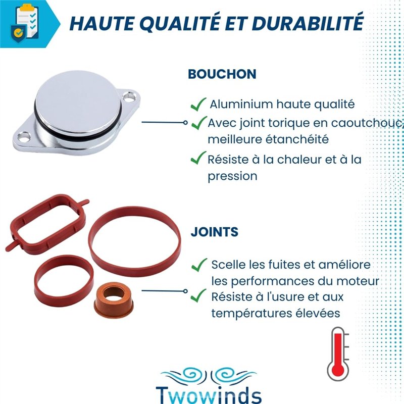 Image secondaire de Twowinds - Bouchon Collecteur Admission (32mm) Compatible avec BMW E39 E46 E60 E63 E64 E82 E88 E90 E92 E93 X3 X5 E87 X6 - Suppri