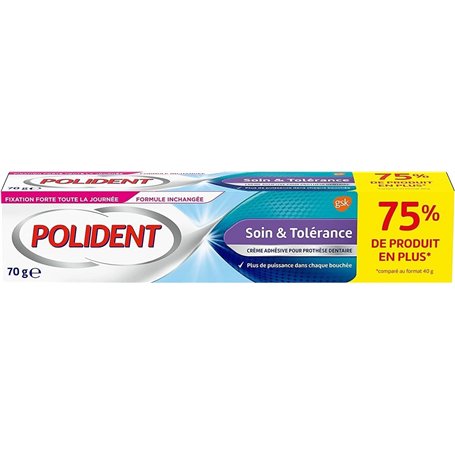 POLIDENT – Crème Fixative Prothèses Dentaires Partielles ou Complètes - Soin & Tolérance