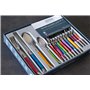 Laguiole Heritage - Ménagère 24 pièces multicolore - Set de couverts de table acier inox et ABS pour 6 personnes - Présentation 