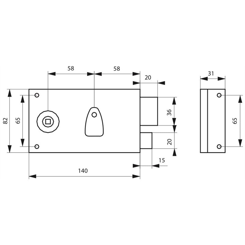 Image secondaire de THIRARD - Serrure Applique 4 Gorges Fouillot 140X80 Droite, Noir