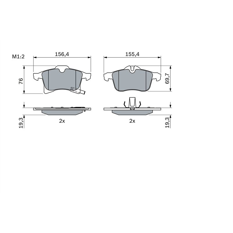 Image secondaire de Bosch BP420 - Plaquettes de Frein Avant pour Voiture - Qualité Bosch - Réduction du Bruit et de la Poussière - Certifié ECE-R90