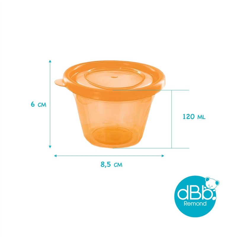 Image secondaire de dBb Remond Petit Pot Conservation Bébé, Boîte Conservation Alimentaire, Pot Bébé Repas – Boîte Congélation, Lot de 6 pots x 120 