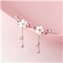 Couleur Argent Mode Fleur Fleurs de Cerisier Conception Dame Femmes Boucles d'oreilles Goutte Bijoux Cadeau